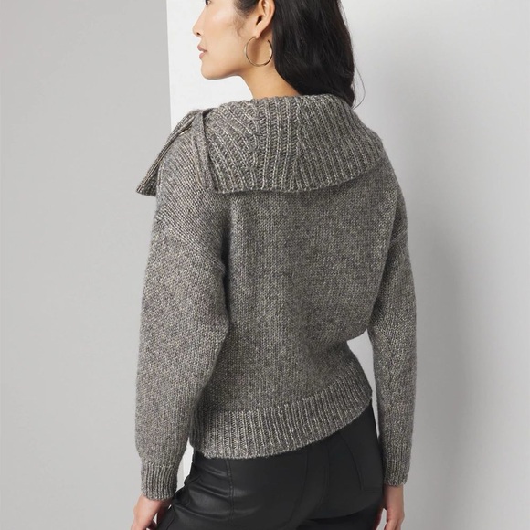 WHBM $99 Zip Neck Dolman Sleeve Pullover - Picture 6 of 10